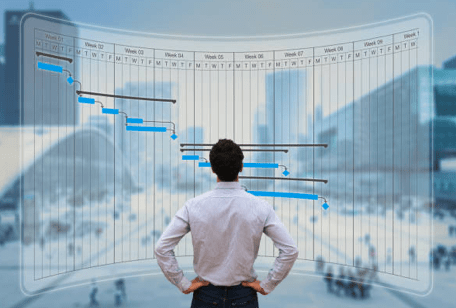 Gant chart takvimine bakan bir adam